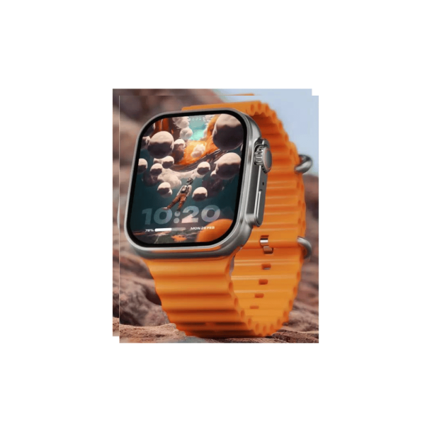 Boult Crown 1.95'' Screen, BT Calling, Working Crown, Zinc Alloy Frame, 900 Nits, SpO2 Smartwatch  (Orange Strap, Free Size)