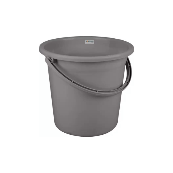 HOMESTIC Plastic Strong Bucket for Bathroom for Bathing|18 LTR|Gray 18 L Plastic Bucket  (Grey)